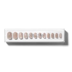 Static Nails Pop-On Reusable Champagne Round Velvet Effect